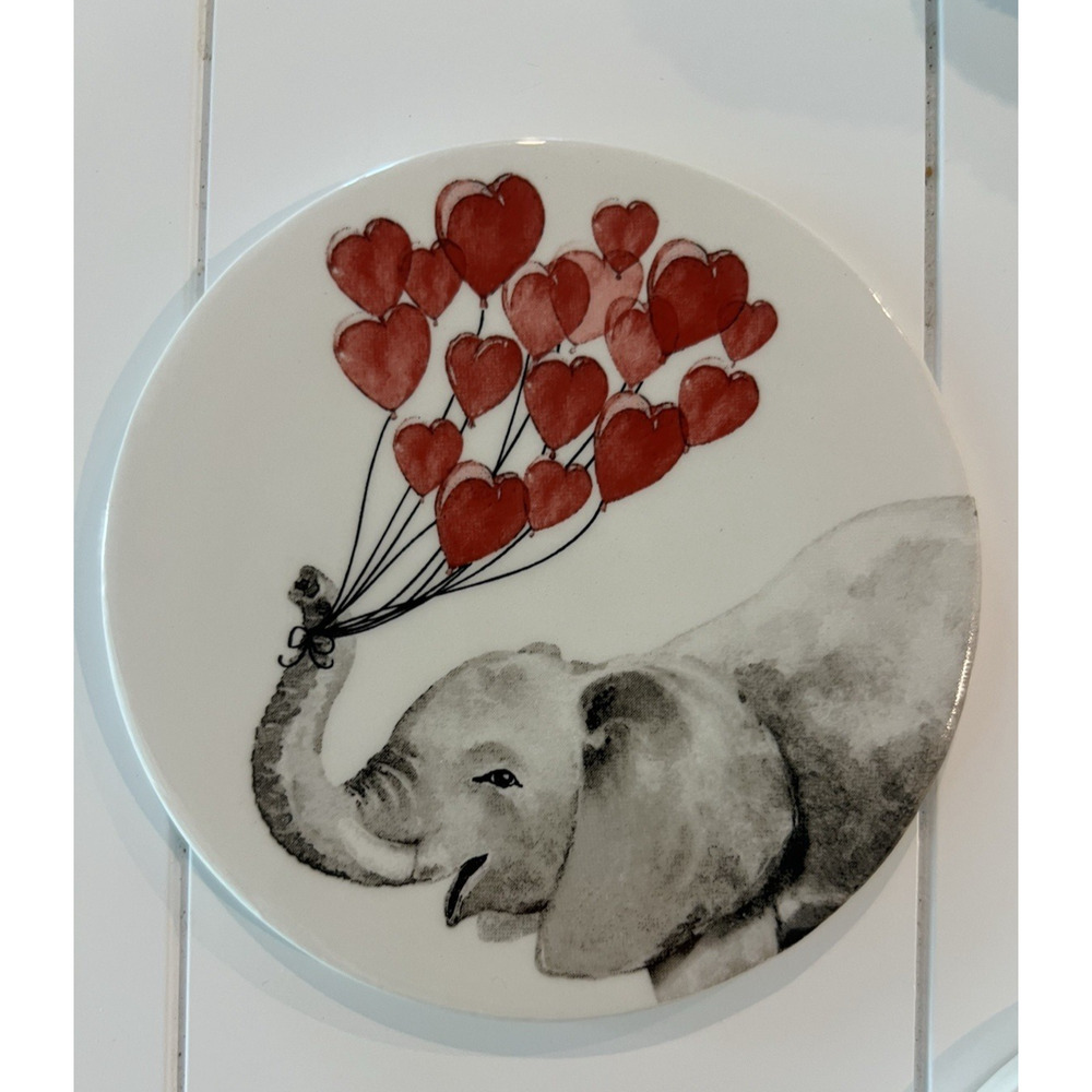 PIER 1-Elephants Heart Balloons Ceramic Drink Coasters Set‎ of 4 Animal-Love- - Picture 2 of 9